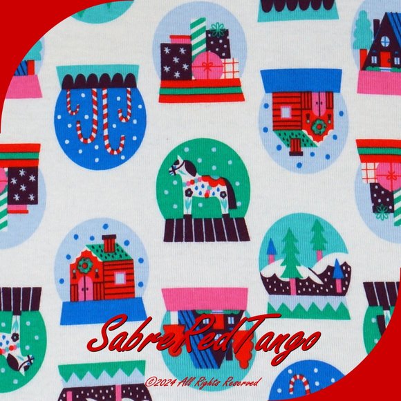 NWT Hanna Andersson Organic Long Johns Pajamas Hygge Snowglobes Print 140 10 - Picture 3 of 4